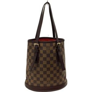 Louis Vuitton Ebene Leather Brown Mare Damier Handbag Bucket